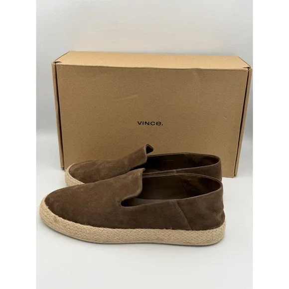 Vince Emmitt Suede Espadrille Loafers Hickory Brown Mens 10 Slip On Shoes